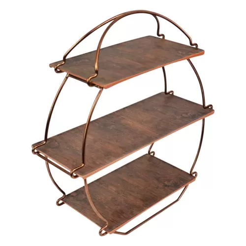 Dalebrook Rustic Wood & Copper Tea Stand Set 362x132x385mm - pack size 1