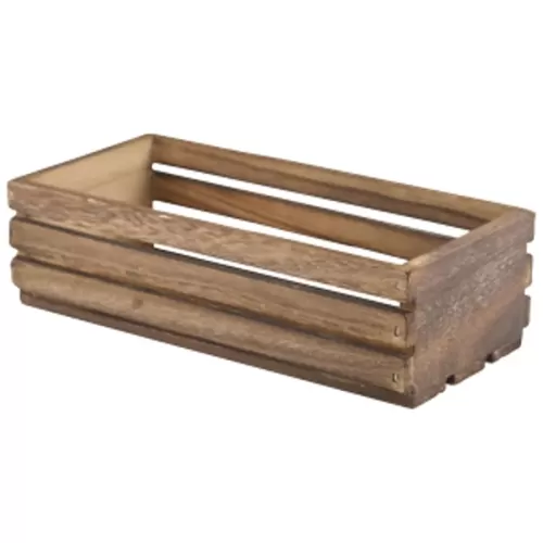 Wooden Crate Dark Rustic Finish 25 x 12 x 7.5cm - pack size 1