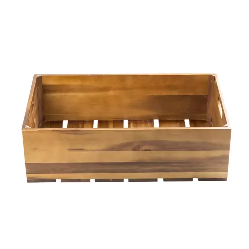 1:1 Gastro Serving & Display Crate, Acacia. - pack size 1