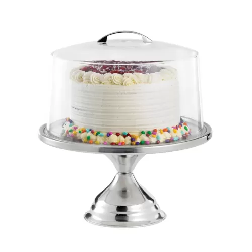 Cake Stand with Plastic Cover and Handle - pack size 1