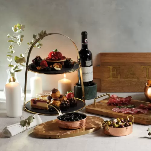 Artesa 2-Tier Cake Stand with Slate Platters - pack size 1