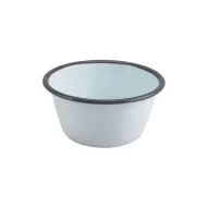 Round Deep Pie Dish White With Grey Rim 12cm - pack size 12