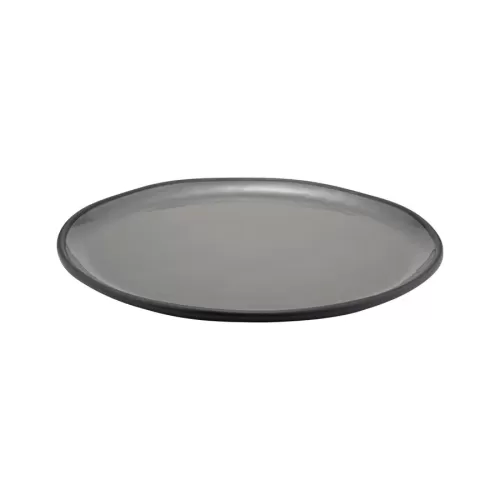 Dalebrook Marl Round Melamine Charcoal Grey Shallow Dish 385x26mm - pack size 1