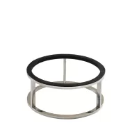 Craster Tilt Stainless Steel Round Low Riser 21.8x26.5cm - pack size 1