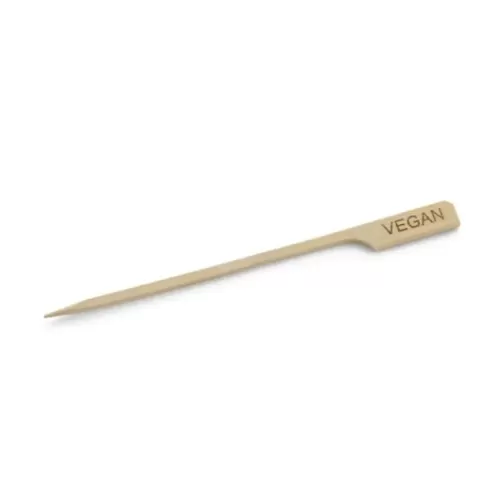 Tablecraft 4.5in 'Vegan' Bamboo Paddle Picks - pack size 1