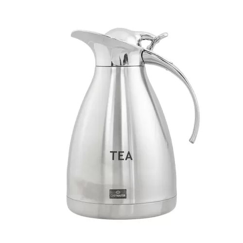 Chefmaster Deluxe Stainless Steel Vacuum Beverage Jug - 1 Litre - Inscribed TEA - pack size 1