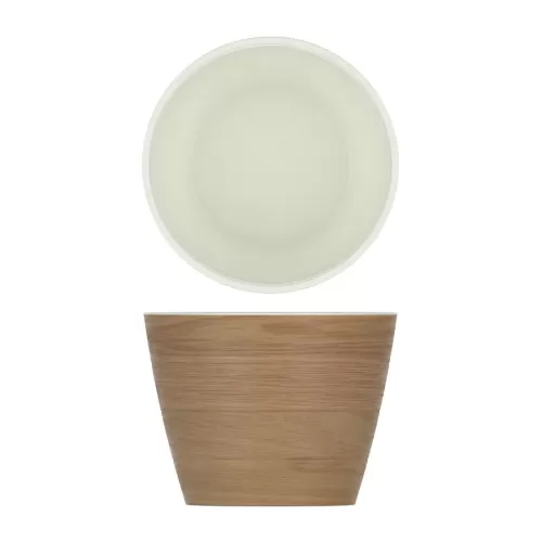 Light Oak/White NewHaven Melamine Bowl - pack size 1