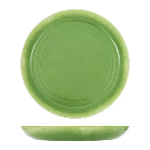 Light Green Glazed Melamine Casablanca 3.5L Low Bowl - pack size 1