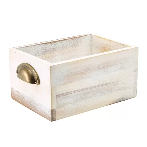 White Wash Acacia Wood Display Drawer 21.5x15x11cm - pack size 1
