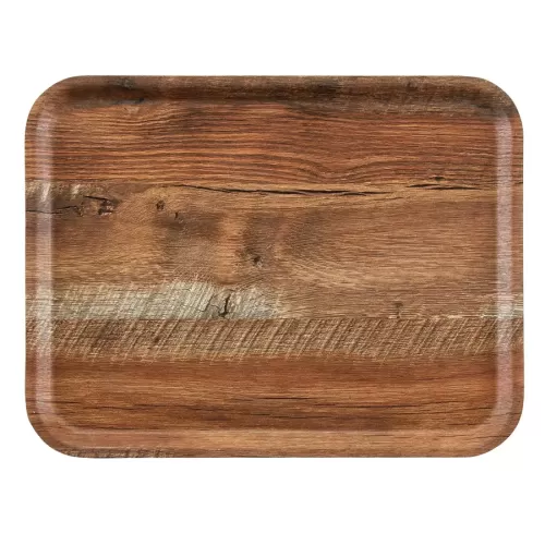 Cambro Capri Laminated Brown Oak Rectangular Tray 46x34cm - pack size 1