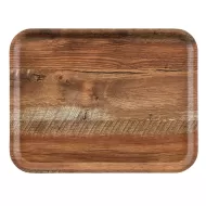 Cambro Capri Laminated Brown Oak Cafeteria Tray 43x33cm - pack size 1