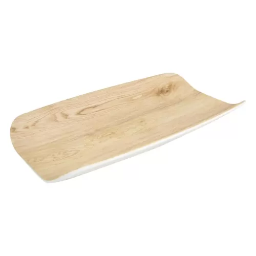 Dalebrook Tura Melamine Natural Wood Effect Curved 1/3 Gastronorm Tray 17.6x32.5x4cm - pack size 1