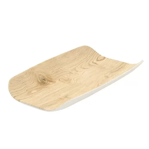 Dalebrook Tura Melamine Natural Wood Effect Curved 1/4 Gastronorm Tray 26.5x16.2x4cm - pack size 1