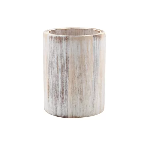 GenWare White Wash Acacia Wood Cutlery Cylinder - pack size 1
