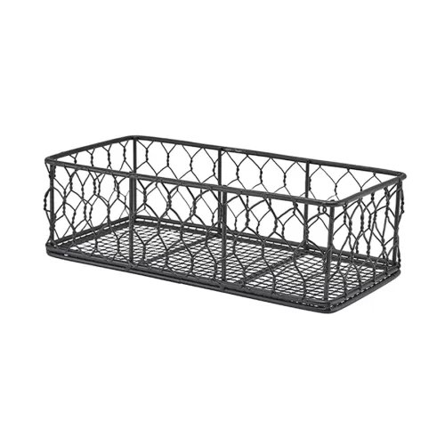 GenWare Rectangular Black Wire Basket 25x12x7.5cm - pack size 6