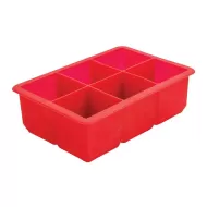 Beaumont 6 Cavity Red Silicone Ice Cube Mould - pack size 1