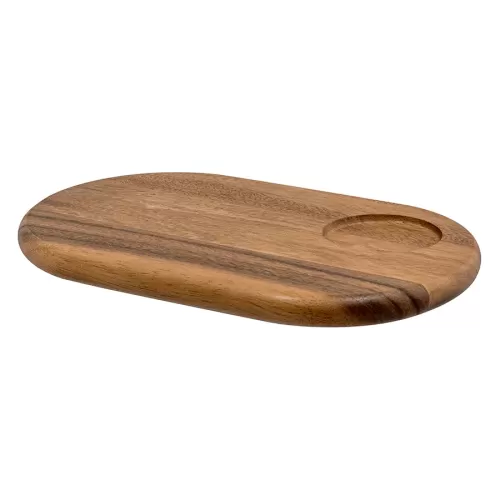 Rafters Acacia Wooden Oval Board With Well 27.5X17Cm - pack size 1