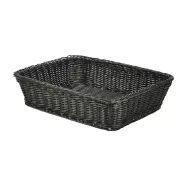 Genware Polywicker Black Rectangular Display Basket 36.5x29x9cm - pack size 1