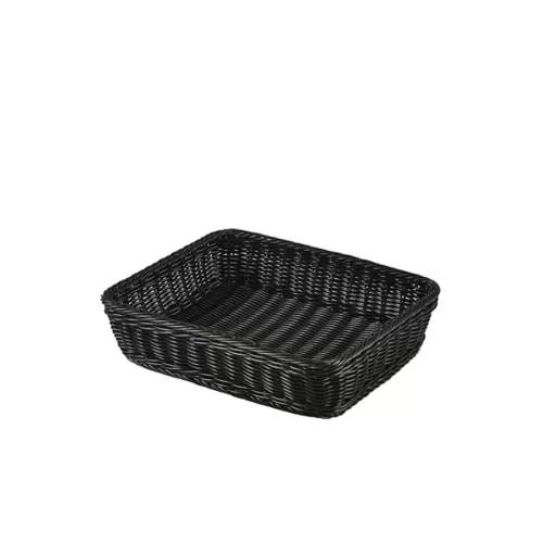 GenWare Polywicker Black Rectangular Display Basket 1/2 Gastronorm 32x26x7cm - pack size 1