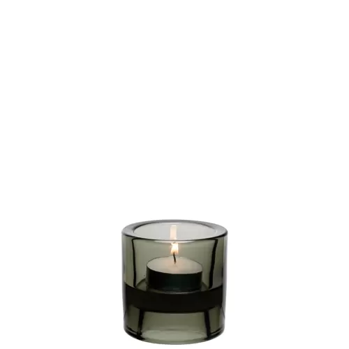 Utopia Black Double Ended Glass Tealight Holder 7cm - pack size 12