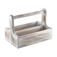 White Wooden Table Caddy - pack size 1