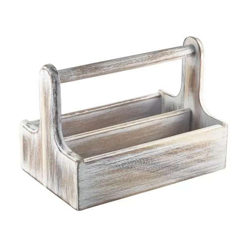 White Wooden Table Caddy - pack size 1