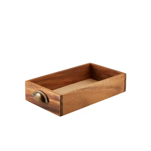 GenWare Acacia Wood Reactangular Display Drawer 1/3 Gastronorm 32.5x18.7x7cm - pack size 1