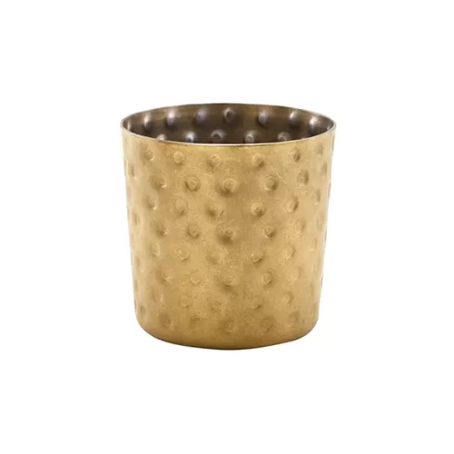 GenWare Gold Vintage Steel Round Hammered Serving Cup 8.5cm 40cl 14oz - pack size 12