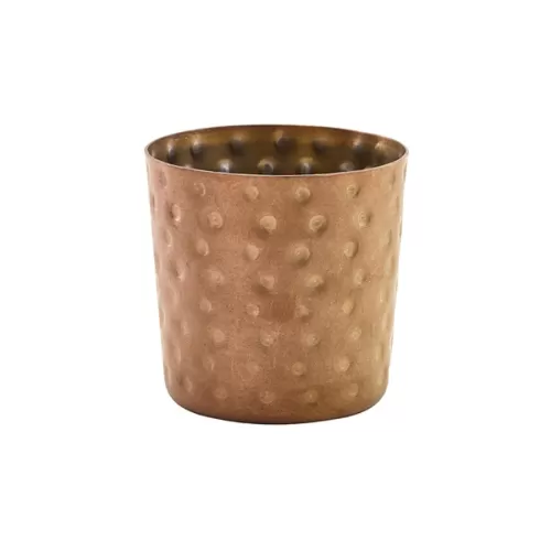 GenWare Copper Vintage Steel Round Hammered Serving Cup 8.5cm 40cl 14oz - pack size 12