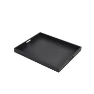 GenWare Solid Black Acacia Wood Rectangular Butlers Tray 49x38.5x4.5cm - pack size 1