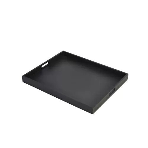 GenWare Solid Black Acacia Wood Rectangular Butlers Tray 49x38.5x4.5cm - pack size 1
