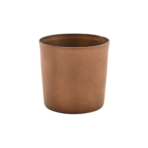 Genware Round Copper Vintage Stainless Steel Serving Cup 8.5x8.5cm 42cl/14.8oz - pack size 12