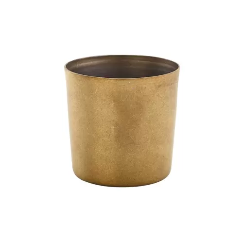 Genware Round Gold Vintage Stainless Steel Serving Cup 8.5x8.5cm 42cl/14.8oz - pack size 12