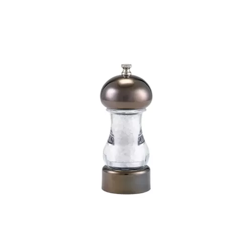 Genware Gun Metal & Acrylic Salt/Pepper Grinder 14cm - pack size 1