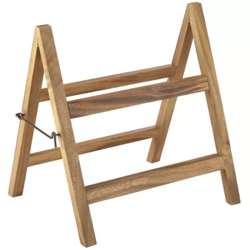 Genware Acacia Wood Two Tier Display Stand 38x30x40cm - pack size 1