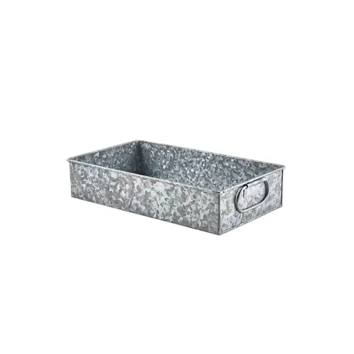 Genware Galvanised Steel Rectangular Display Tray 1/3 Gastronorm - pack size 1