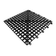 Beaumont Black Plastic Square Interlocking Bar Shelf Tile - pack size 1