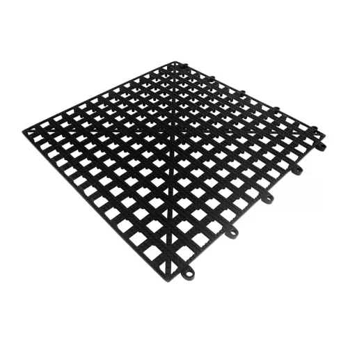 Beaumont Black Plastic Square Interlocking Bar Shelf Tile - pack size 1