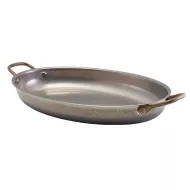 Genware Vintage Stainless Steel Oval Dish 34x23cm - pack size 3
