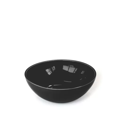 Craster Tilt Porcelain Black Round Bowl 29cm - pack size 1