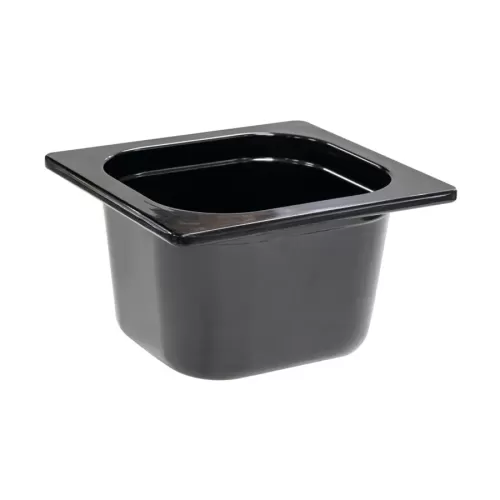 Mirage Melamine Black 1/6 Gastronorm 100mm Deep - pack size 1