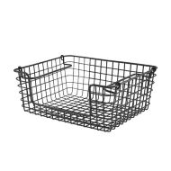 Genware Black Wire Open Sided 1/2 Gastronorm Display Basket - pack size 1