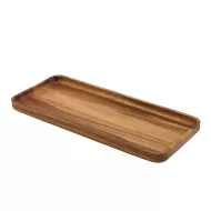Genware Acacia Wood Rectangular Serving Tray 30x13cm - pack size 1