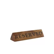 Genware Acacia Wood Reserved Sign 15x4x3cm - pack size 1