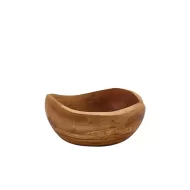 Genware Olive Wood Round Rustic Bowl 15cm - pack size 1