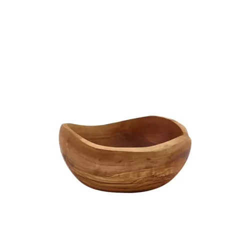 Genware Olive Wood Round Rustic Bowl 15cm - pack size 1