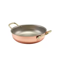 Genware Copper Stainless Steel Round Dish 19.5x5cm - pack size 6