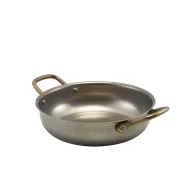 Genware Vintage Stainless Steel Round Dish 19.5x5cm - pack size 6