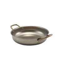 Genware Vintage Stainless Steel Round Dish 22x5cm - pack size 6