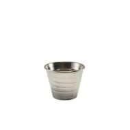 Genware Stainless Steel Round Ribbed Ramekin 71ml 2.5oz - pack size 24